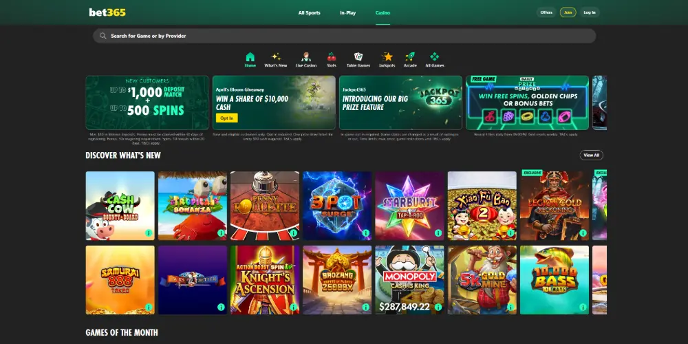 bet365 Casino screenshot