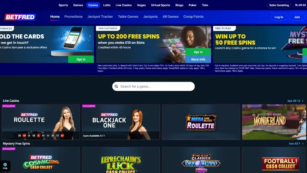Betfred Casino screenshot