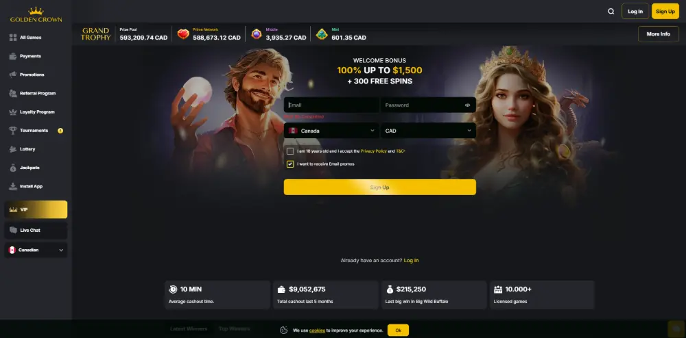Golden Crown Casino screenshot