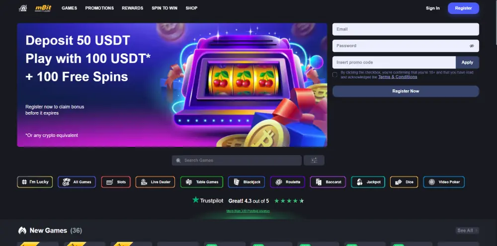 mBit Casino screenshot