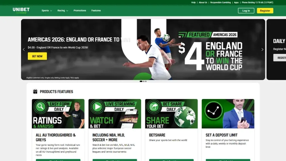 Unibet Casino homepage screenshot showing casino lobby