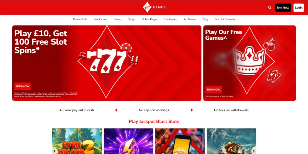 Virgin Games Casino screenshot
